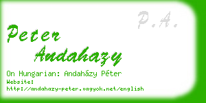 peter andahazy business card